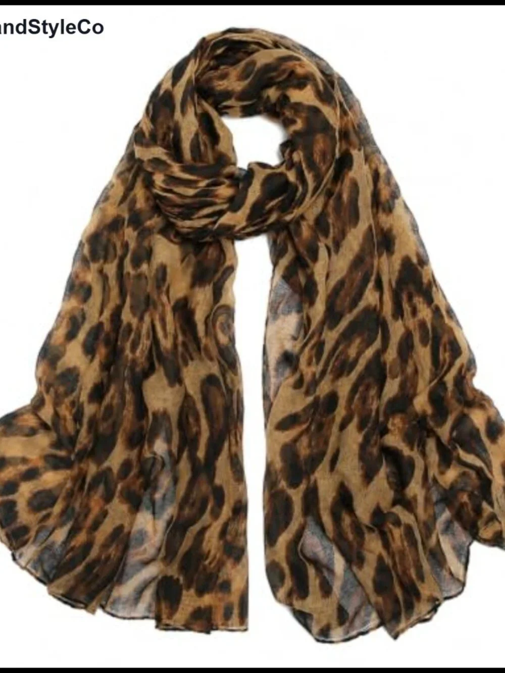 Leopard Print Sheer Scarf Lightweight Wrap Shawl